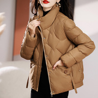 Nouvelle mode d'hiver, col montant rétro, coupe ample, décontractée, amincissante, manches longues, pour femmes