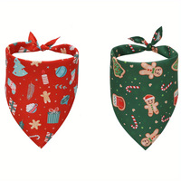Bandana de Noël pour chien, foulard triangulaire pour animal de compagnie, imprimé pain d'épices, bavoir, produit d'usage quotidien, lot familial