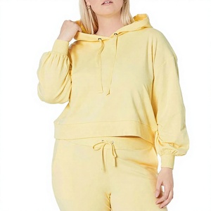 Sudadera Corta Oversize de Poliéster/Algodón para Mujer, Estilo Casual con Hombros Caídos, Estilo Urbano con Logotipo Frontal, Transpirable para Invierno - Product Image 1