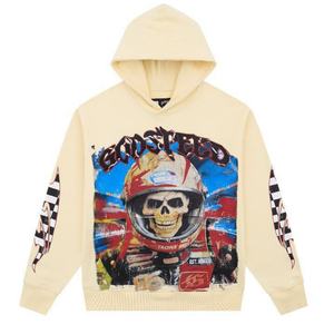 Sweat-shirt à capuche 100% coton pour homme, surdimensionné, lourd, vêtements de rue d'hiver, imprimé de dessins animés, technique de lavage à chaud, tricoté - Product Image 3