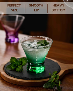 Hot Sale Clear <b>Plastic</b> Stemless <b>Martini</b> <b>Glass</b> Heavy Neon Colored Base Party Dessert Cocktail Ice Cream Made in Vietnam - Product Image 5