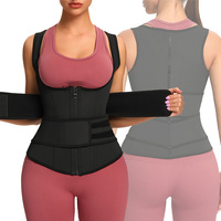 Gilet en Latex pour femmes vente en gros Shaper Double ceintures avec fermeture à glissière taille haute compression ceinture amincissante taille