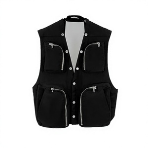 Chaleco de Piel de Cordero Reversible para Hombre, Moda Primavera, 100% Recubierto, Sin Mangas, Cuello en V, Cuatro Bolsillos con Cremallera, Impermeable, Formal - Product Image 1