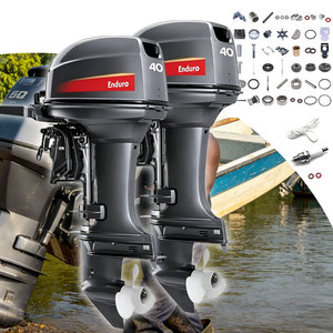 Moteur à essence 2 temps 40HP-40X 2 cylindres pour remplacement/réparation avec pompe à jet et télécommande - Product Image 2