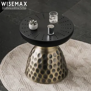WISEMAX FURNITURE Modern creative sofa side metal table hotel furniture cheap hammered metal coffee table for home living room
