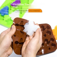 Moule en silicone de Noël facile à démouler, compatible congélateur, pour sapin de Noël, homme en pain d'épices, gâteau, chocolat, gelée, biscuits