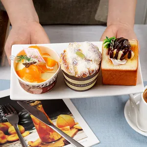 Pain artificiel carré de Simulation de gâteau de tasse danoise pour exposition et décoration Baguette pour exposition de modèle de nourriture de magasin