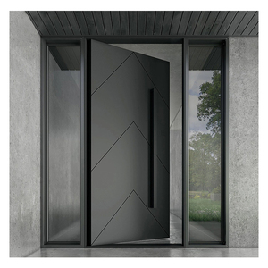 Portes <span class=keywords><strong>d</strong></span>'entrée extérieures de luxe en acier métal bois aluminium à pivot pour maisons modernes - Product Image 3