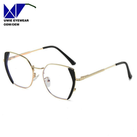Vente chaude 2025 – Lunettes anti-lumière bleue œil de chat en métal massif de haute qualité, légères, pour femmes, vente en gros