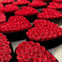 Regalos al por Mayor para el Día de la Madre, San Valentín y Navidad, Rosa Real Eterna, Flores Inmortales Preservadas, Caja en Forma de Corazón