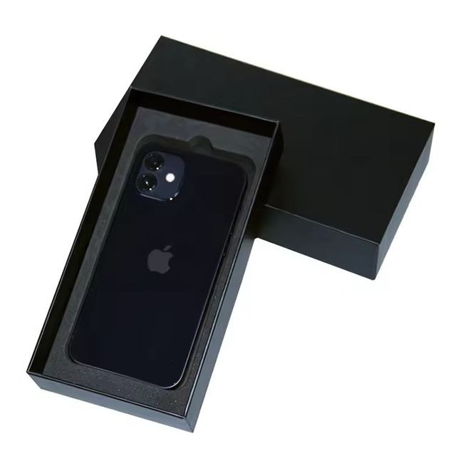 White Paper Box with Sponge Liner Square Mobile Phone Packaging Design UV Coating Matt Lamination Embossed Foam Insert Generic