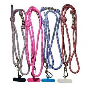 Simple Weaved Adjustable Anti-Loss and Anti-Fall Colorful DIY Mobile Phone Lanyard Crossbody Strap Nylon Rope Keychain