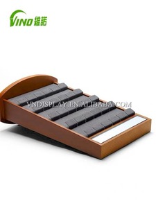 Direct- Sales Custom 80 Pcs Earring Card Spinner Display Ear Ring Organizer 4-<b>way</b> Earring Card Display Stand Wood Earring stand - Product Image 6