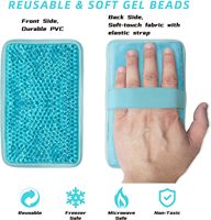 Compresse de gel réutilisable Gelking Blue 19*10cm avec perles de gel, pour genou et dentition, chaud/froid, sangle incluse, soulagement de la douleur