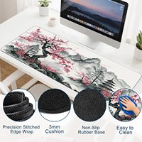 Tapis de bureau de jeu en caoutchouc personnalisé, surface lisse, japonais, 31,5x11,8 pouces, grand format, rectangulaire, pour souris