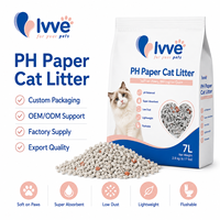 Litière pour chat en papier testé PH 7L, litière pour chat en papier recyclé biodégradable, forte absorption, contrôle des odeurs, non collante, sable pour chat