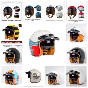 Casque de moto ouvert pour <span class=keywords><strong>homme</strong></span>/femme, utilisation de vélo électrique/scooter, visière transparente, homologué DOT, ABS, libération rapide, conduite - Product Image 6