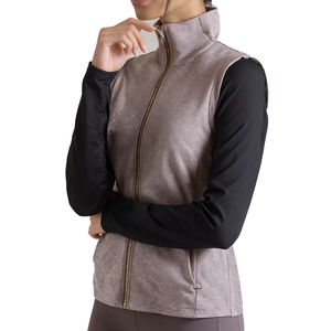 Chaleco deportivo de lana para mujer OEM, chaleco sin mangas, chaqueta ligera, cuello de pie suave con múltiples bolsillos para exteriores - Product Image 4