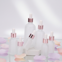 Flacons compte-gouttes en verre givré de 5 ml à 100 ml pour huiles essentielles avec bouchon compte-gouttes