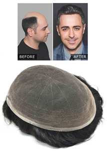 Mejor opción Real Natural Frontal de encaje de cabello humano peluquín de cabello <span class=keywords><strong>para</strong></span> hombres - Product Image 3