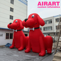 Grande statue de chien gonflable rouge pour les photos de check-in au parc, sculpture de chien en ballon gonflable pour la décoration d'expositions d'animaux de compagnie