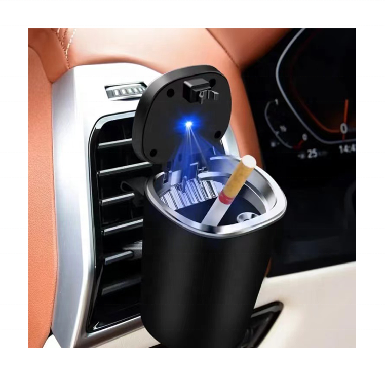 LED Car Ashtray with Light | Kute Z52 Model | Portable Smokeless Cigar Tray