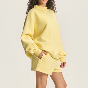 2025 Neuerscheinung Bestseller Hochwertige Alltagskleidung mit Eigenem Logo Einfarbiger Pullover Übergroße Schwergewichtige Sportbekleidung - Product Image 5