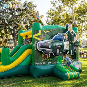 Castillo Inflable de PVC con Tobogán, Temática de Coche de Policía, Personalizado con Impresión de Agencia de Seguridad, para Niños - Product Image 3