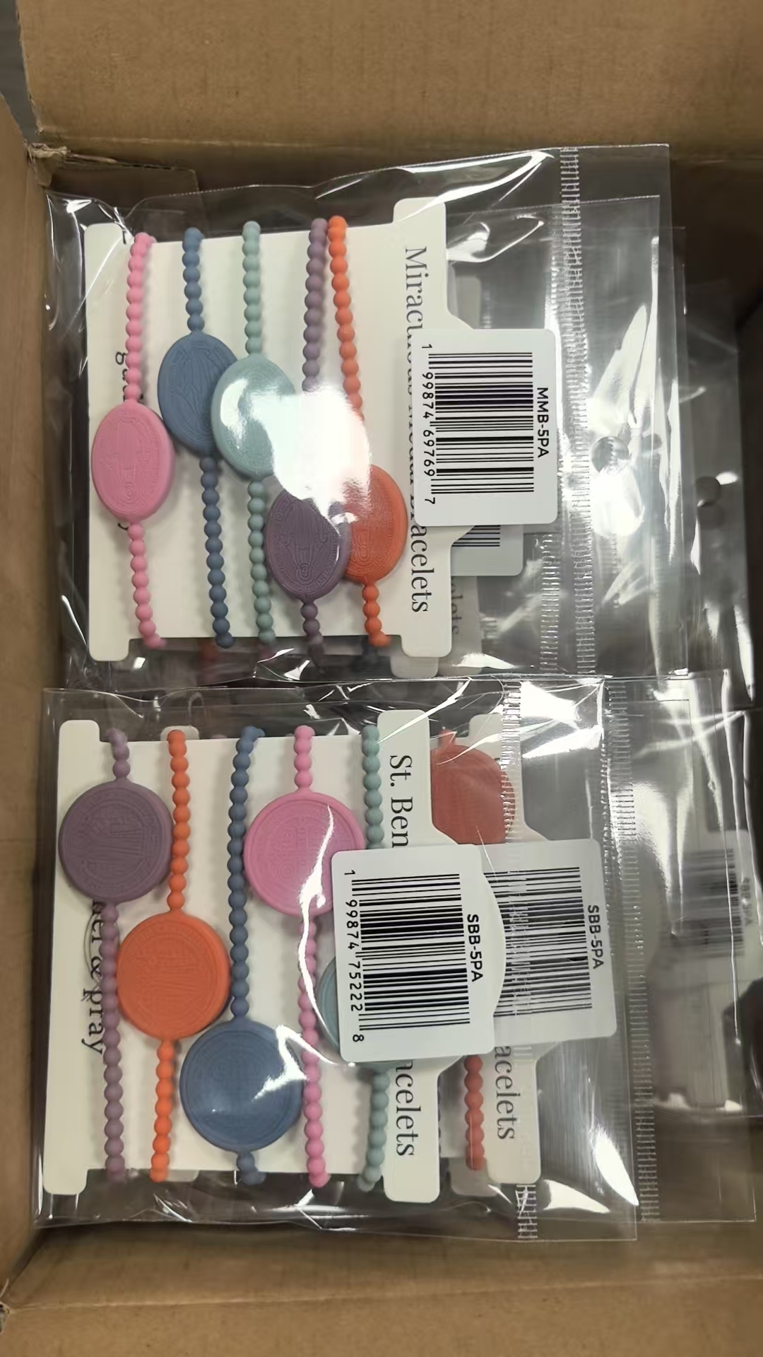 Braccialetti con Medaglia Miracolosa (5 varianti di colore per confezione)