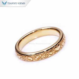 Tianyu Gems patrón personalizado privado 10K 14K 18K oro amarillo sólido 3,5mm ancho banda de boda para mujer - Product Image 2