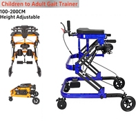 Déambulateur Réadaptation Ajustable en Hauteur pour Enfants et Adultes, Entraîneur de Marche pour Paralysie Cérébrale et Hémiplégie avec Siège
