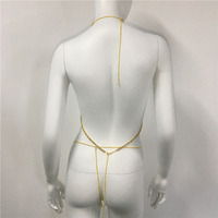 Jsn9202346 Bikini Set Met Diamant Klauw Ketting Sling Ondergoed Sexy Bikini Dames Holle Doorzichtige Bh Body Chain