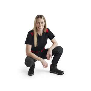 BLAKLADER - 712216459956D21 Pantalones de servicio elásticos en 4 direcciones para mujer Negro/Rojo-PANTALÓN DE TRABAJO EAN 7330509742815 - Product Image 4