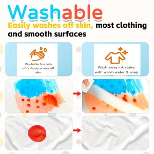 Marqueurs à points lavables KHY 12 couleurs pour tout-petits, marqueurs à points non toxiques à base d'eau pour les enfants, fournitures pour le gribouillage, la peinture et le <span class=keywords><strong>dessin</strong></span> - Product Image 6