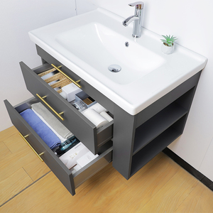 Customized Modern Design Bathroom Cabinets LED <strong>Vanity</strong> Floating Bathroom <strong>Vanities</strong> Set Drawers Stainless Steel <strong>Case</strong> for Hotels - Product Image 2