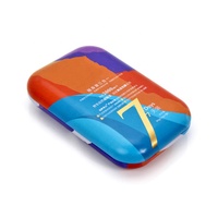 Mini boîte en métal rectangulaire fine et plate de qualité alimentaire personnalisée avec couvercle à charnière pour chewing-gum, menthes, bonbons et produits de santé