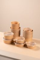 Envase Redondo de Papel Kraft para Alimentos, Diseño a Prueba de Fugas, Construcción Anti-fugas, Calidad de Exportación Premium, Servicio OEM ODM