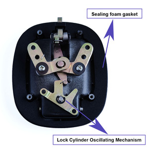 Gấp i-xử lý ổ khóa hộp công cụ hợp kim kẽm sơn tĩnh điện màu đen kéo chốt khóa - Product Image 3