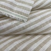 Tissu en lin rayé teint en fil, écologique et luxueux, pour chemise de cérémonie