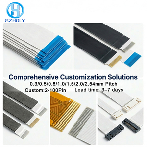 Custom Electronic 0.5 1.0 1.25mm Pitch 4p 6 10-64 Pin A/B Type FFC Flexible Flat Ribbon Cable Blue/White PET - Product Image 2