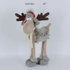 18 סנטימטרים עומדים ארבעה רגליים ממולא איילים צעצוע חג המולד ממולא בעלי החיים איל צלמית