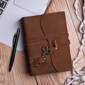 สมุดบันทึกหนังสีแทน Super Sell 2026 พร้อมกุญแจล็อคและกระดาษ 100 แผ่น สไตล์วินเทจ สมุดบันทึกหนังสีแทนสำหรับขาย - Product Image 4