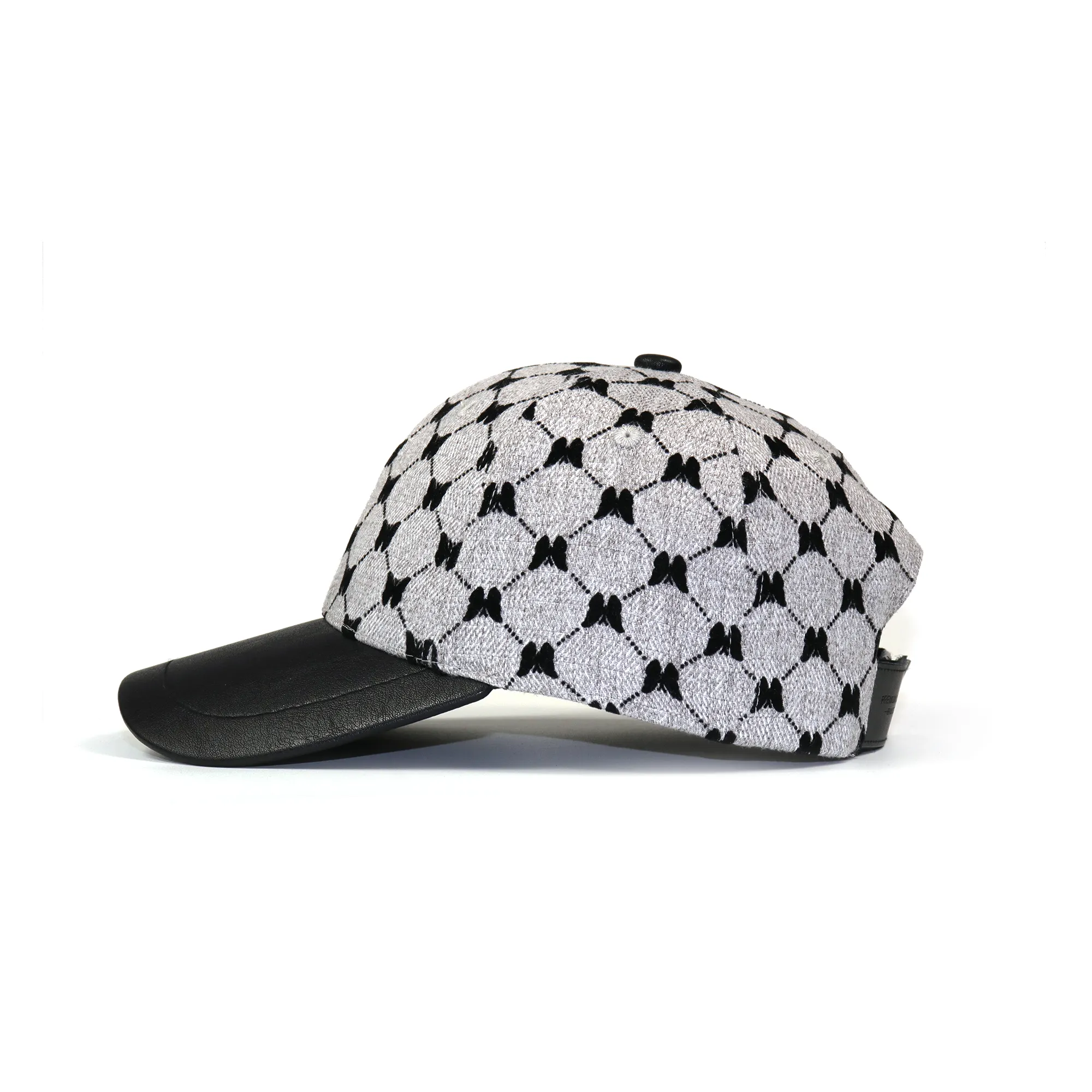 Guangzhou City Custom Hochwertige 6 Panel Sport Baseball Cap Jacquard Stoff Leder Krempe Anpassen Logo ODM OEM Brand Caps