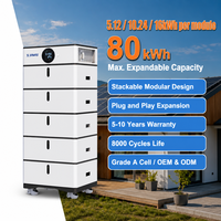 Système de batterie de stockage d'énergie domestique hybride tout-en-un empilable SAMAS 5kWh-80kWh LiFePO4 51.2V IP54 100Ah 200Ah 314Ah