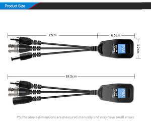 Hengxin HX H207AD 1080P PVA <span class=keywords><strong>Balun</strong></span> de <span class=keywords><strong>Video</strong></span> 3 en 1 Analógico/AHD/CVI/TVI UTP CAT5 5E 6 BNC/RJ45/RCA/DC5.5/2.1 Transmisión 12-36V 300m - Product Image 5