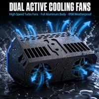 Projecteur LED à trois lentilles avec cadre bleu anodisé CNC, deux ventilateurs de refroidissement actifs, lumière de conduite tout-terrain haute puissance pour camion 4x4