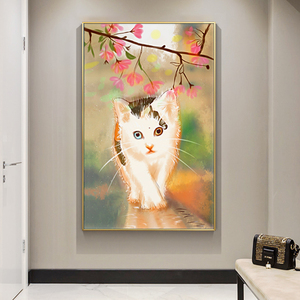 Productos calientes gato <span class=keywords><strong>de</strong></span> color <span class=keywords><strong>de</strong></span> aceite pintura abstracta pintura animal simple aceite pintura - Product Image 6