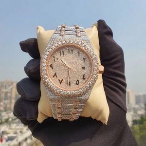 Bán buôn thể thao sang trọng Iced out xem người đàn ông tự động thiết kế đồng hồ cơ khí hip hop vvs <span class=keywords><strong>D</strong></span> colour moissanite đồng hồ - Product Image 6