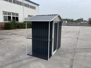 Caseta de Almacenamiento Exterior de 6x4 Pies, Acero Galvanizado, para Jardín, Herramientas y Utensilios, con Puerta, Ventilación y Estantes - Product Image 4