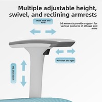 Chaise d'ordinateur ergonomique en maille, réglable en hauteur, pour lycéen, durable, confortable pour le bureau et les longues sessions assises